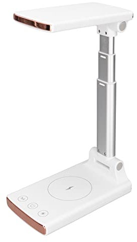 Qinlorgo Wireless Charging Table Lamp,LED Desk Lamp with 15W Wireless Charger,T11 Smart Wireless Charging Desk Lamp Foldable Compact LED Eye Protection Table Lamp with 15W Fast Wireless Charger