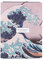 Grupo Erik Sammelmappe Hokusai Dokumentemappe Die Große Welle Vor Kanagawa Ordnunsmappe Heftmappe mit Gummiband und Innenklappe Mappe A4 für Ihre Dokumente