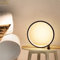 LZH FILTER Moderne Kreis Tischlampe, Dimmbare Touch Control LED Nachttischlampe, Ring Light Design mit USB-Anschlüssen, Einzigartige Kreative Home Decor Geschenk