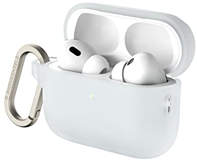 RHINOSHIELD AirPods Case mit Karabiner kompatibel mit Apple [AirPods Pro 2] | Fallschutz in Militärqualität, Kratzfest, kabelloses Aufladen - [Transparent, Standard Set]