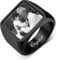 Custom4U Personalisierter Foto Siegelring Herren Männer Schwarz Memorial Bild Siegelring Fingerring mit Bildgravur für Ehering Verlobungsring Lifestyle-Ring Memorial Foto Geschenk