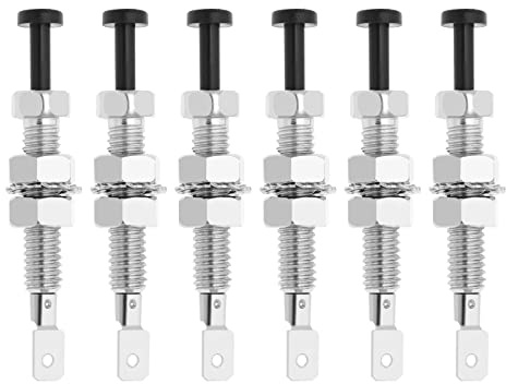 eMagTech 6pcs 12V Porte Pin Interrupteur Momentané Réglable Capot de Voiture Alarme Lumière Capot Commutateur Voiture Coffre Porte Alarme Lumière Capot Jamb Pin Commutateur Pièces Automobiles