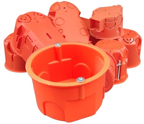 Unterputzdose 1-Fach, Hohlwanddose, Gerätedose, Schalterdose, Abzweigdose Orange Unterputz UP HW Ø 63mm 40mm Tiefe, Zum Einbau von Schaltern & Steckdosen, PK60 50st.