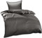 Bettwaesche-mit-Stil Mako Interlock Jersey Bettwäsche Garnitur Uni/enfarbig 100% Baumwolle 155x220 + 80x80 cm, Stahlgrau