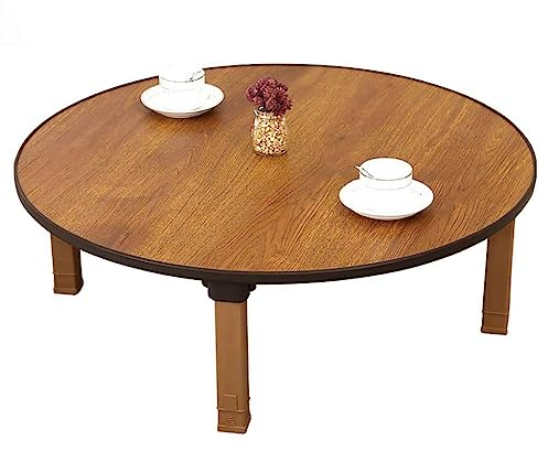 Umweltfreundlicher runder klappbarer Tee-Couchtisch, niedriger Tisch im japanischen Stil, Esstisch, Arbeitstisch, kleiner Schreibtisch, for Tatami-Sitzen auf dem Boden, Schlafzimmer, Erkerfenster, Tee