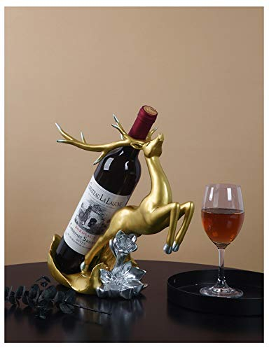 SOVORM Weinflaschenhalter-Skulptur, dekorative Tisch-Weinständer und -Regale oder Hirsch-Statuen und Figuren als Geschenke, Gold The New