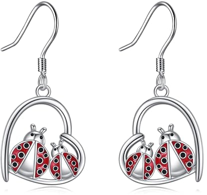 Marienkäfer Ohrringe 925 Sterling Silber Marienkäfer deko Schmuck Marienkäfer Geschenke für Damen Mädchen