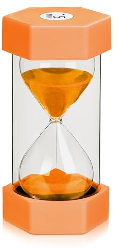 15 Minutes Sabliers, Fonction sablier, Sablier Enfant, Minuteur Sabliers, Sablier Sécurité Enfant, Sablier Sable Horloge Minuteur, décoration de la Maison, Couleur Orange.