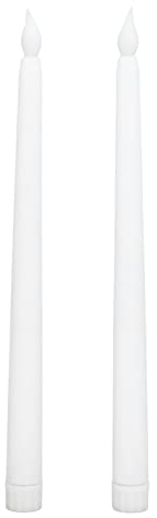 Fockety 2 Velas Cónicas sin Llama, Vela LED Parpadeante, Vela sin Llama de 11,0 Pulgadas, Velas Cónicas LED con Llama 3D Realista para Fiestas, Iglesias, Chimeneas, Decoraciones