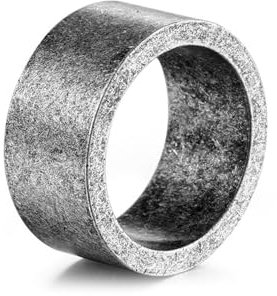 Gualiy Edelstahl Herren Ring, Herren Ringe Bronze Einfach Band 9.7MM Ringe Größe 54 (17.2)