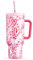 Meoky 40 oz Tumbler with Handle and Straw, Valentines Day Tumbler with Lid and Straw, Insulated Stainless Steel Travel Mug, 100% Leak-proof, Keeps Cold for 34 Hours or Hot for 10 Hours (Fancy)