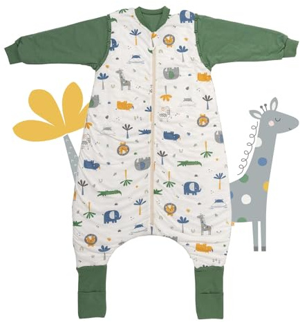 schlummersack Baby Kinder Schlafsack Ganzjahr | mit Füßen, umklappbaren Bündchen und abnehmbaren Ärmeln, gefüttert, Ganzjahresschlafsack, 2.5 Tog