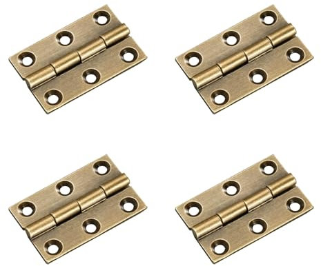 4 Pcs 1.5 Door Hinges Brass Folding Hinges for Gate Window Closet Drawer Boxes, Bronze