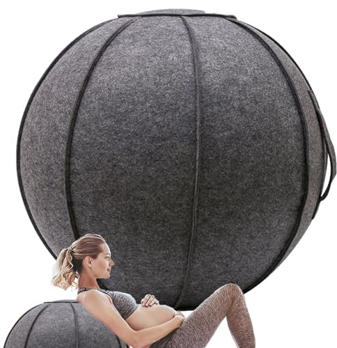 Silla de pelota de yoga para pilates, silla de oficina con pelota de yoga, silla de pelota de equilibrio, solución de pelota de ejercicio con asiento con cubierta atractiva ( Color : Black Gray , Size