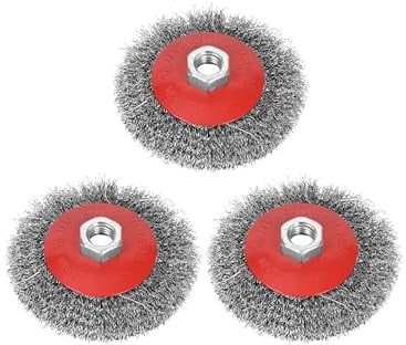 125mm Brosse Metallique Meuleuse, M14 Brosse à Fils Métalliques, Brosses Métalliques pour Meuleuse D'angle(3 Pièces )