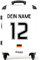 NoBoringSuitcases.com Reisekoffer Personalisiert, Groß, Hartschalenkoffer, TSA, Rollen, Mittelgroß (EM 2024 - Heimtrikot Deutschland - Weiß, 67 cm - 72 L)