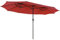 GOPLUS Parasol de Jardin Exterieur avec 48 Lumières LED, Parasol Double Extérieur avec Manivelle, Abri Solaire avec Events, Grand Parasol H.2,5M pour Terrasse, Blacon, Piscine, Pied Requis(Rouge)