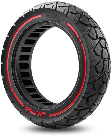 Amitor 60/70-6.5 Reifen Vollgummi für Ninebot MAX G30 G30P G30LP Reifen E Scooter 10x2,5, 10 Zoll Vollgummireifen Scooter Abriebfeste & Pannensichere, E Scooter Reifen 10 Zoll Offroad Vollgummi, 1PCS