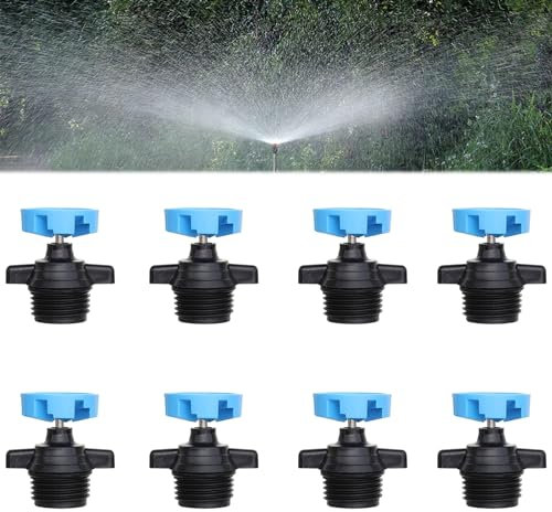 10 Piezas de aspersores automáticos rotativos de 1/2 Pulgada, microaspersores, con Boquilla Universal de riego de césped Ajustable a 360 Grados, para césped, Invernadero, jardín (Azul)