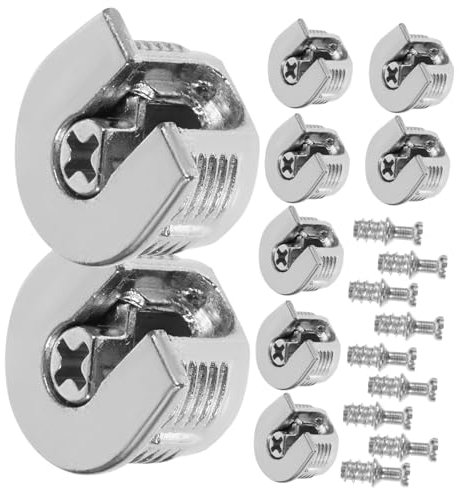 BUGUUYO 10 Pezzi Raccordi Per Mobili Zincati Di Bloccaggio Per Armadi e Cassettiera Di Fissaggio a Camma Per Supporto Mensola e Collegamento Mobili