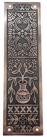 Adonai Hardware Decorative Aluminium Push Plate (15 Inch Melchizedek x 1 Pack, Antique Copper)