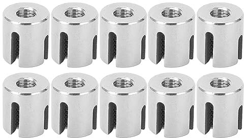 Drahtseil-Kreuzklemme, 10 Stück Kreuzkabelklemme Edelstahl-Draht-Geländerklemmen-Befestigungselement Kreuzdrahtseilklemmen in Marinequalität für Innen- und Außenbereich M8 3mm