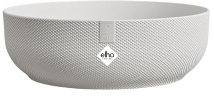 elho Jazz Bowl 28 - Blumentopf für Innen - 100% Recyceltem Plastik - Ø 27.5 x H 9.0 cm - Weiß/Seidenweiß