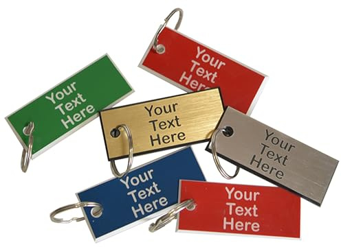 Personalised Engraved Acrylic Keyring multipurpose for Hotels, Bags, Lunchboxes, Garage, Keys. 60mm X 25mm