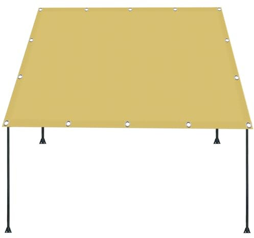 Telo parasole impermeabile 200 x 470 cm con occhielli 98% protezione dai raggi UV protezione solare per patio, pergola, tenda parasole su misura ideale per balconi, tettoie e cucce, colore crema
