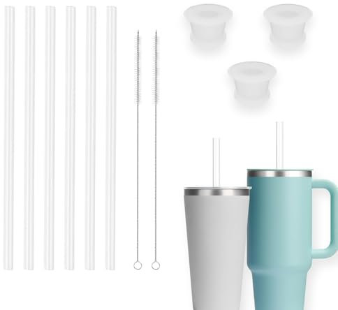 BOSORIO 11pcs Stoppers and Straws Comppatible with Hydroflask Tumbler, Replacement Straw Accessories for Hydro Flask Tumbler 20oz, 28oz, 32oz, 40oz, Fits Most Straws(Clear）