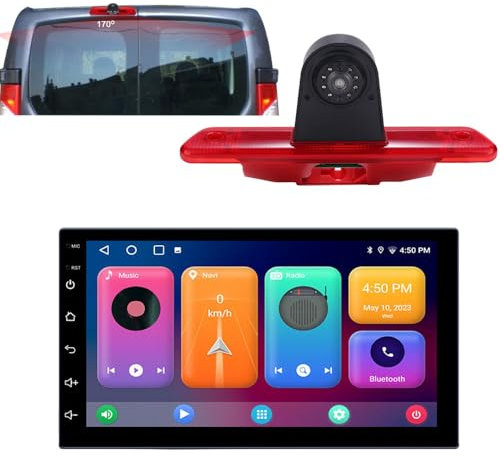 Android Autoradio mit Navi+Auto Rückfahrkamera für FIAT Scudo Bus Kasten 270,272/Citroen Jumpy Dispatch Box VF7/Peugeot Expert Tepee Kasten VF3A,VF3U,VF3X /Toyota ProAce Diesel Van FWD MDX