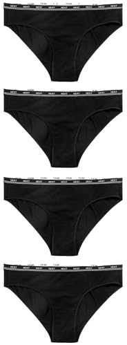 NEXT Damen Bikinislip mit Logo und Baumwolle, 4er-Pack