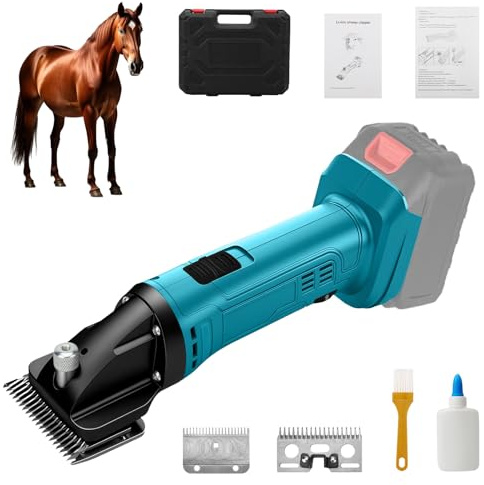 Schermaschine Pferd Kompatibel mit Makita 18V Akku Schafschermaschine, 6 Gang Profi Pferde Schafschere für Kuhhaar Schaf Pferdhaare, Kabellos Pferdeschermaschine 2500 RPM/Min (Ohne Batterie)