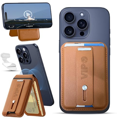 Cartera compatible MagSafe, Cartera magnética para iPhone 12 y Posteriores | 5 Tarjetas + Soporte de Apoyo + Protección RFID + Anillo Imán Extra + Protector USB-C | Tarjetero con Accesorios Premium
