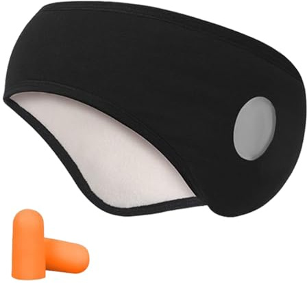 ChainYao Sleep Headband with Noise Cancelling Ear Muffs & Ear Plugs, Adjustable Soundproof Earmuffs for Sleeping, Meditation, Travel, Flight, Studying
