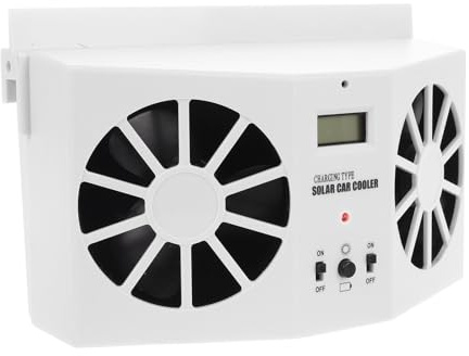 SHINEOFI Ventilateur Solaire pour Voiture à Fenêtre en Abs Blanc, Ventilation et Extraction D'air pour Refroidissement, pour Camping et Circulation D'air Véhicule
