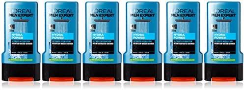 L'Oréal Paris Men Expert Hydra Power Shower Gel for Men, 300ml Pack of 6, Bulk Buy