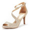 DREAM PAIRS Women's Heeled Sandals NILE,Size 7,Gold/Glitter,NILE