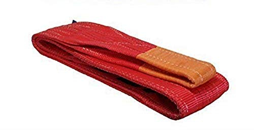 5 Tonnen Tragfähigkeit 2 Meter Länge Hebegurt Rundschlinge Hebeband Bergegurt aus Polyster mit Endschlaufen für Kran, Abschleppen Rot