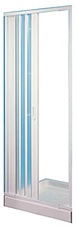 Box Dusche Reduzierbare Haus Negrari Hobby 1 Seite L 75 80 90 120 H 184 cm-Nische weiß Profile PVC Tür Schiebetür Reversible Blasebalg zuschneidbar kürzbar Badezimmermöbel wirtschaftliche Kabine