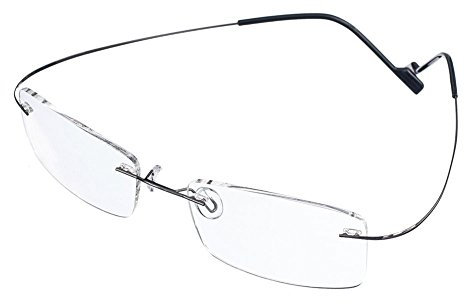 Rongchy Super Licht Titan Kurzsichtig Kurzsichtige Myopie Arbeitsbrille -1,00 Stärken Grau Farbe Männer Frauen Mode Randlose Kurzsichtig Brillen