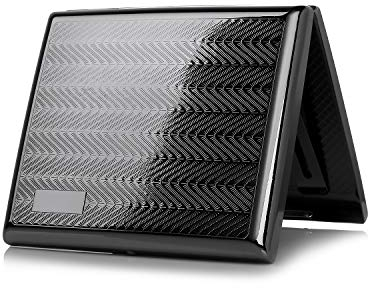 Zigarettenetui Metall Zigarettenschachtel für 20 Zigaretten, antik Zigarettenetui elegantem Aussehen und besonderem Qualitäten (Welle Schwarz)