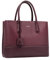 David Jones - Damen Große Handtasche Henkeltasche - Tote Shopper Bag PU Echtes Leder Stil - Multi Pocket Top Griff Taschen - Schultertasche Umhängetasche Arbeit Schule - Bordeaux Rot