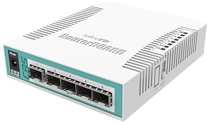 MikroTik Netzwerk-Switch Gigabit Ethernet (10/100/1000) Weiß Power Over Ethernet (PoE) (Cloud Router Switch - CRS106-1C-5S - Warranty: 1Y)