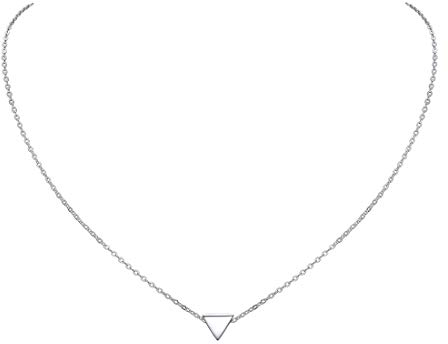 ChicSilver Silberkette für Damen Mädchen, 925er Sterling Silber Triangel Anhänger mit Rolokette, Personalisierter Schmuck für Freundin Ehefrau Tochter