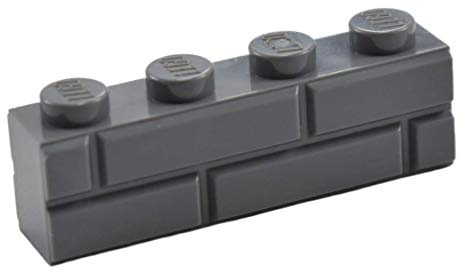LEGO Teile und Teile: 1 x 4 Mauerwerk-Profil-Ziegel (25 Stück, dunkelsteingrau)