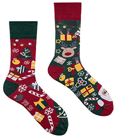 Spox Sox Casual Unisex für Damen und Herren – lustige, mehrfarbige, bunte, verrückte, unterschiedliche, gemusterte Socken für Individualisten, Gr. 40-43, Weihnachtsgeschenke