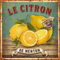 Plaque en métal vintage Le citron 30,5 x 30,5 cm