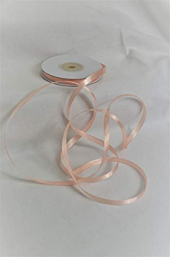 Schnooridoo Satinband 3mm/ 6mm/ 12mm/ 25mm/ 38mm/ 50mm viele Farben Geschenkband Hochzeit Weihnachten Geburtstag Schleifenband Dekoband (pfirsich, 6mm x 25m)