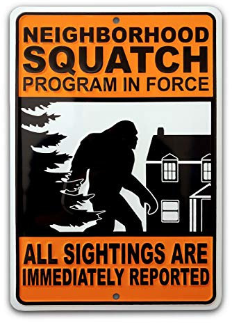 Bigfoot Schild Nachbarburhood squatch – Metall-Straßenschild, tolles Geschenk für Bigfoot-Liebhaber, 20,3 x 30,5 cm